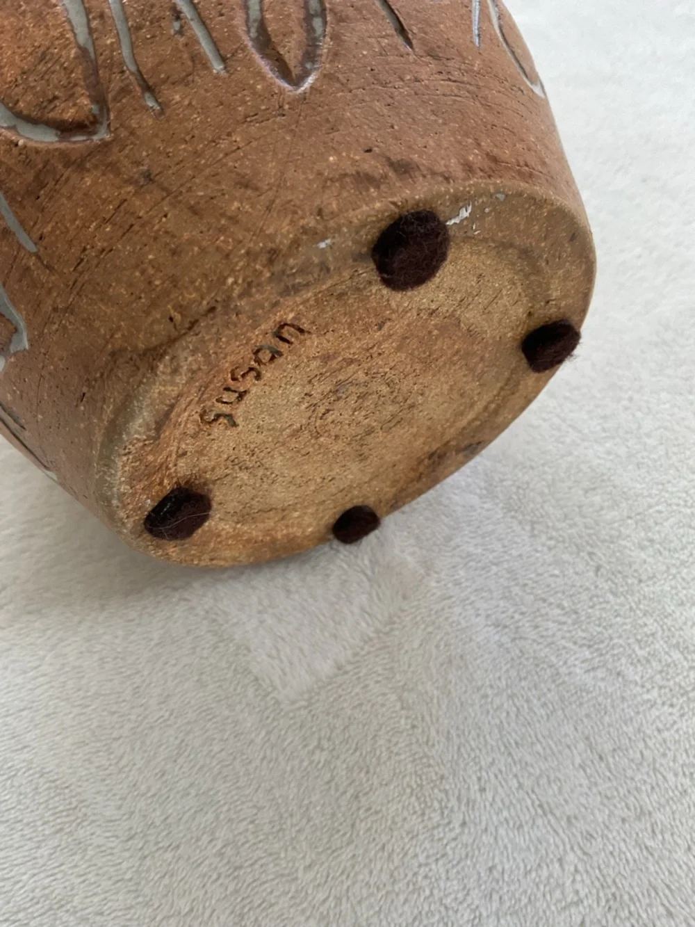 Vintage Signed Studio Pottery Pierced Art Vase Handmade Ceramic 8” Brutalist